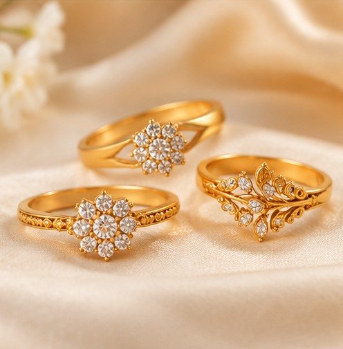 Gold necklace set detail