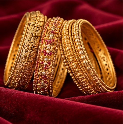 Traditional gold bangles