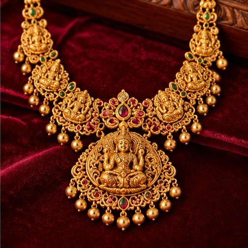 Temple-inspired gold jewellery
